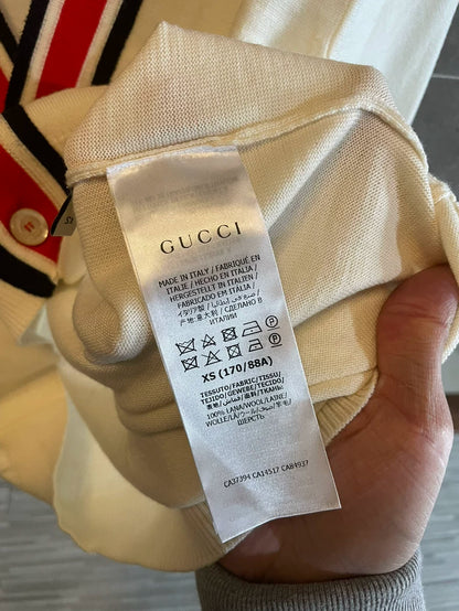 Gucci Wool Cardigan with Red Trim