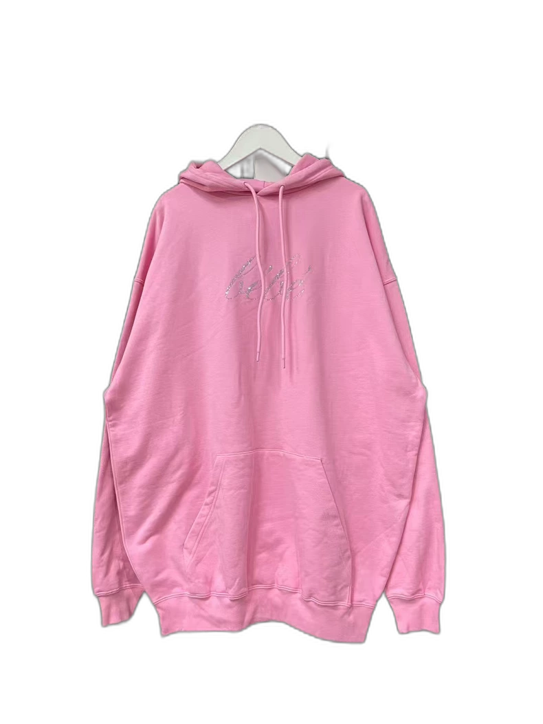 Pink Rhinestone Hoodie from Balenciaga