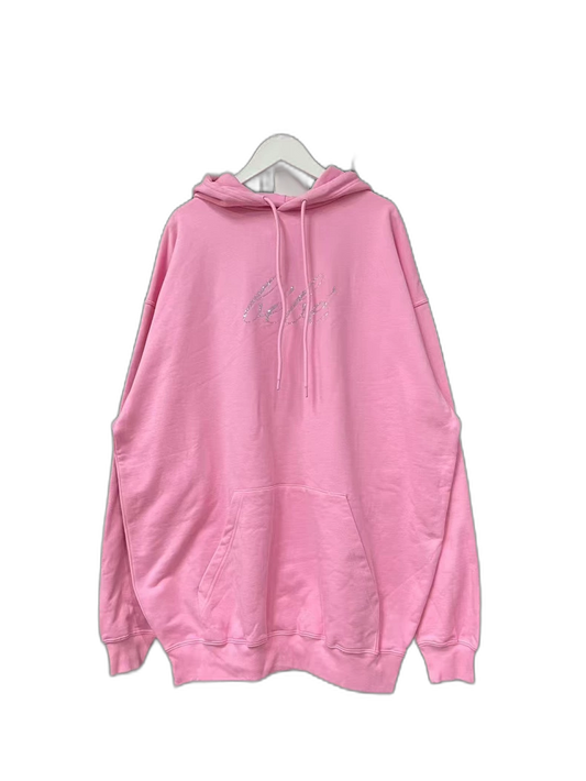 Pink Rhinestone Hoodie from Balenciaga