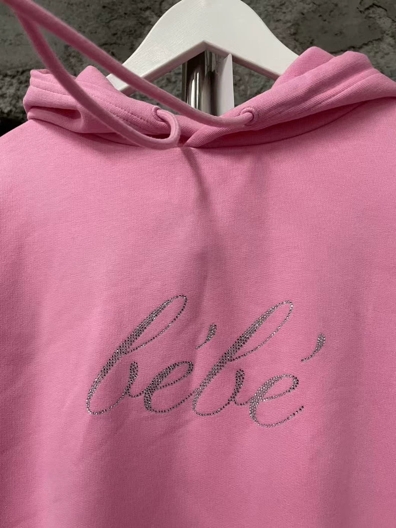 Pink Rhinestone Hoodie from Balenciaga