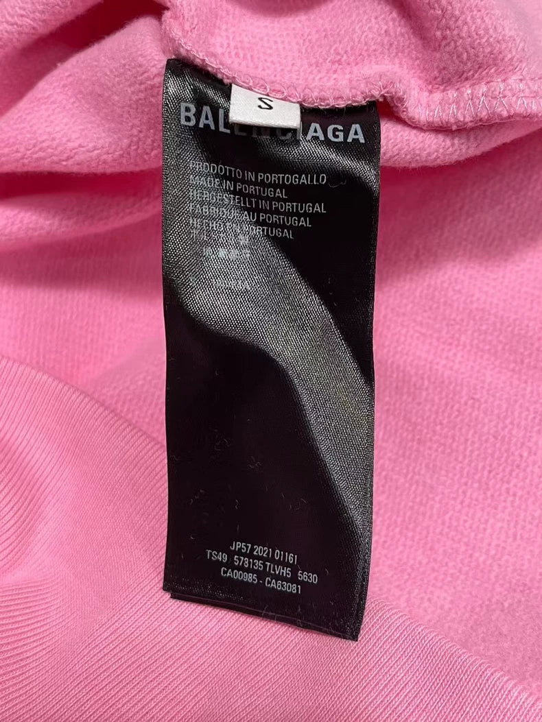 Pink Rhinestone Hoodie from Balenciaga