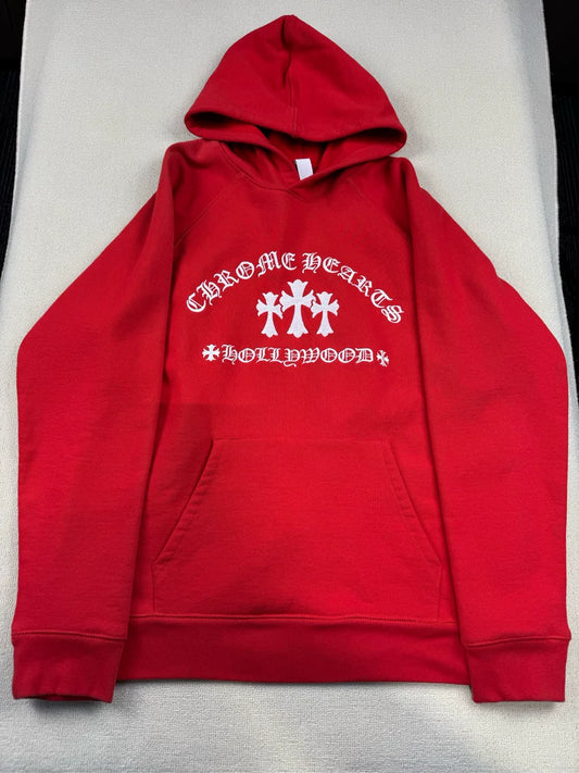 Chrome Hearts Red Embroidered Hoodie XL