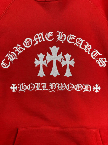 Chrome Hearts Red Embroidered Hoodie XL