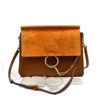 Chloe Suede and Leather Round Ring Bag