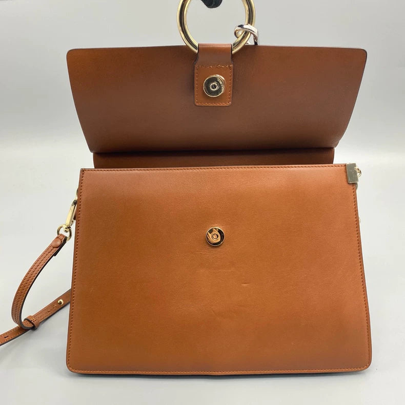 Chloe Suede and Leather Round Ring Bag