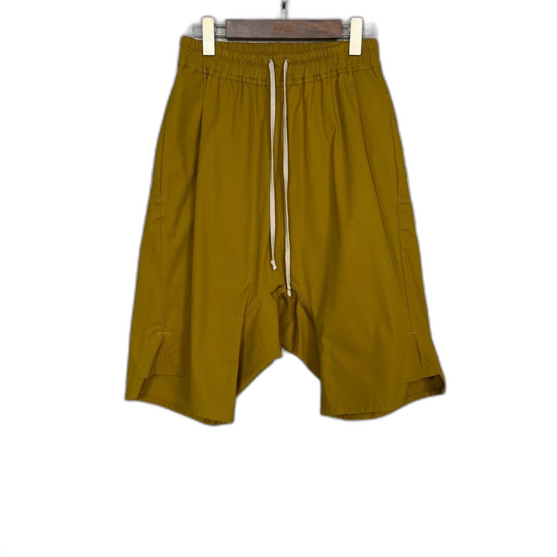 Rick Owens Yellow Loose Shorts