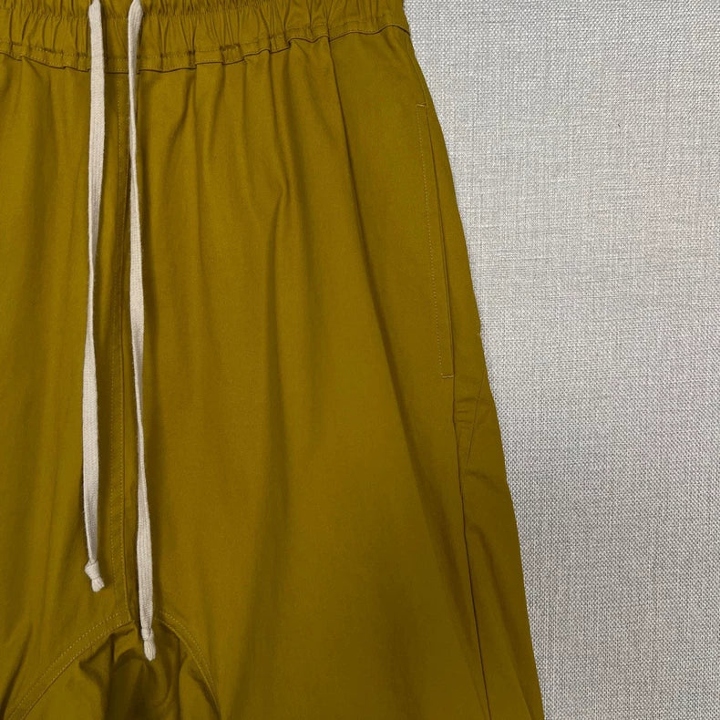 Rick Owens Yellow Loose Shorts