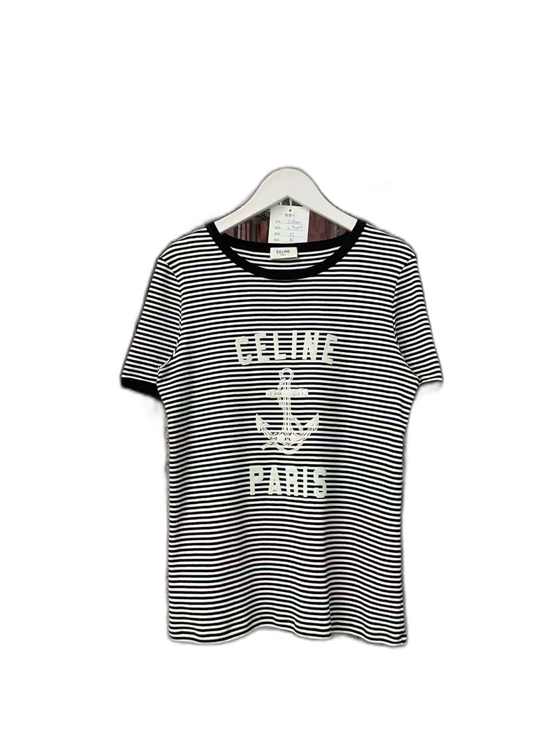Celine Striped Anchor Short Sleeve Shirt