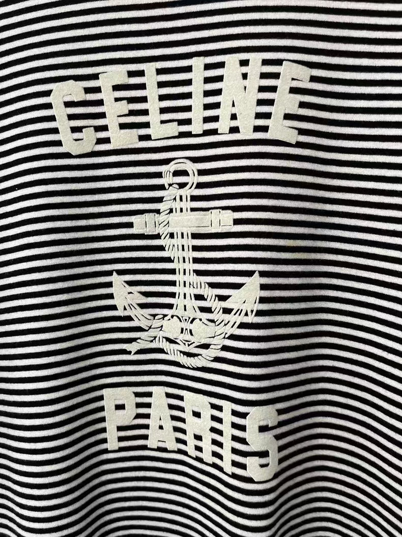Celine Striped Anchor Short Sleeve Shirt