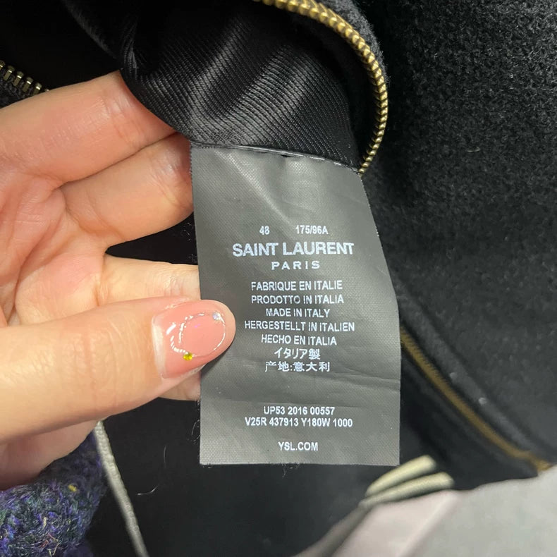 Saint Laurent Black Zebra Print Jacket