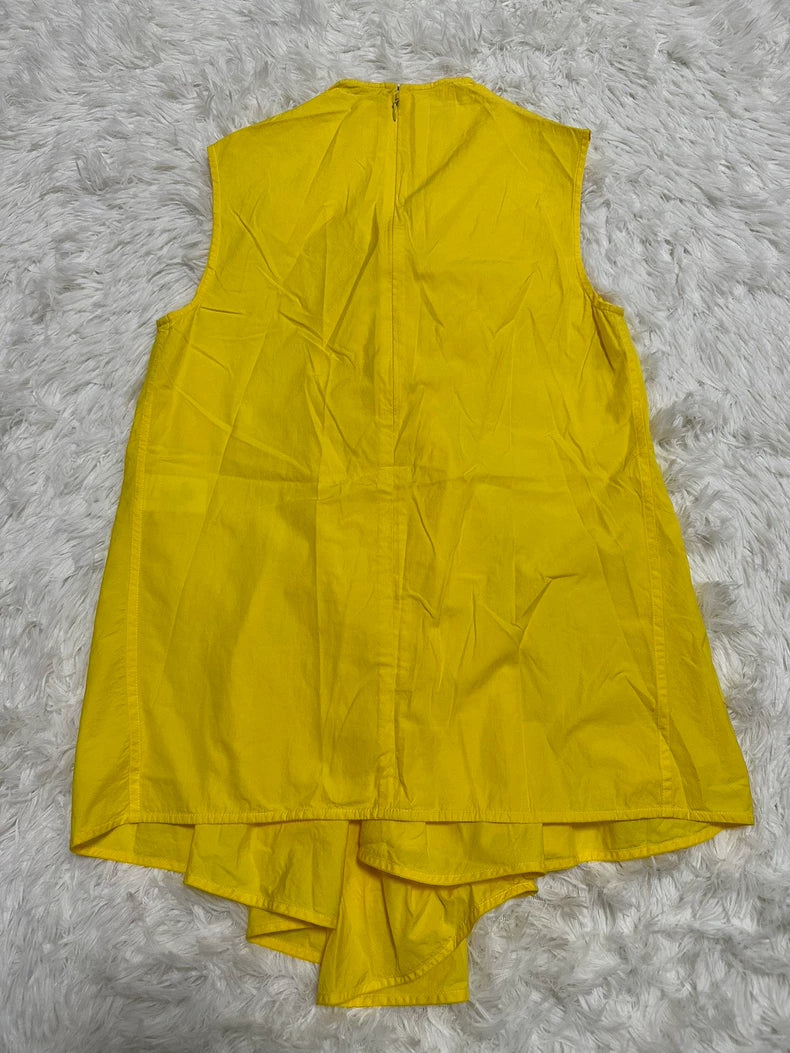 Celine Yellow Sleeveless Blouse Top-yf