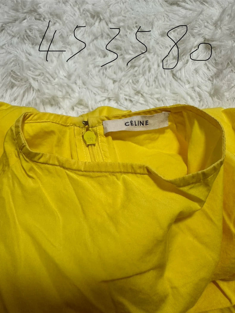 Celine Yellow Sleeveless Blouse Top-yf