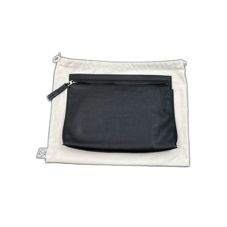 Loewe Black Logo Document Clutch Bag