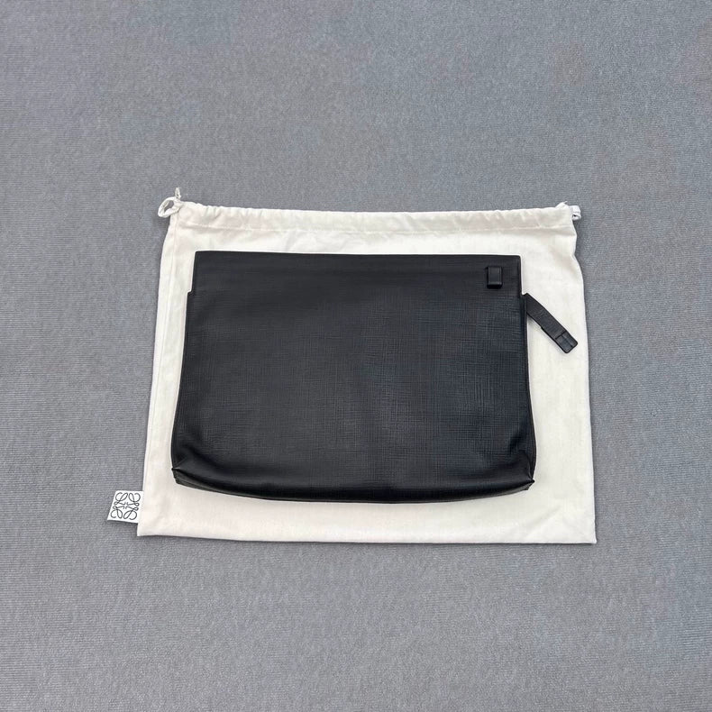 Loewe Black Logo Document Clutch Bag