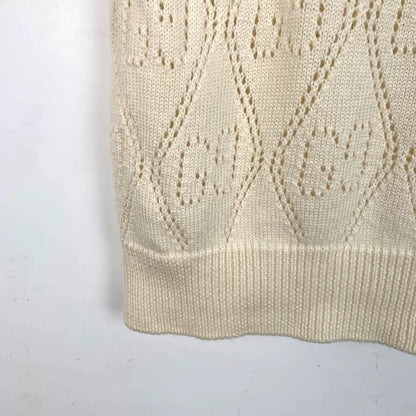 Gucci Beige Short Sleeve Knitted Top
