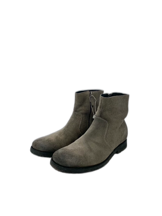 Prada Gray Suede Mid-Calf Zip Boots