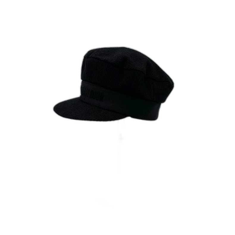 Christian Dior Black Knitted Newsboy Hat