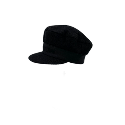 Christian Dior Black Knitted Newsboy Hat
