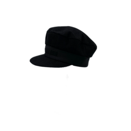 Christian Dior Black Knitted Newsboy Hat