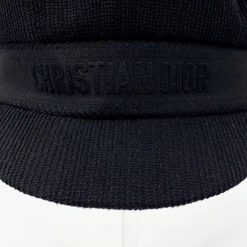 Christian Dior Black Knitted Newsboy Hat