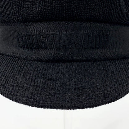 Christian Dior Black Knitted Newsboy Hat