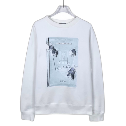 Dior White Printed Long Sleeve Sweatshirt