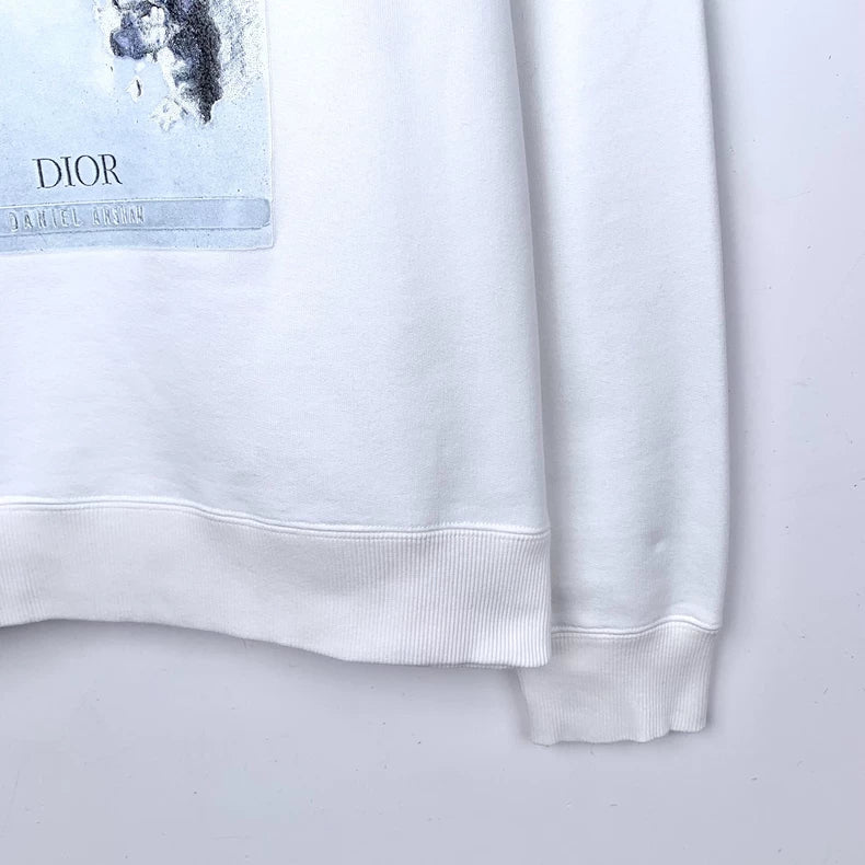 Dior White Printed Long Sleeve Sweatshirt