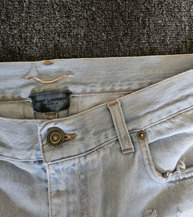 Saint Laurent Men's D02 Light Blue Jeans-yf