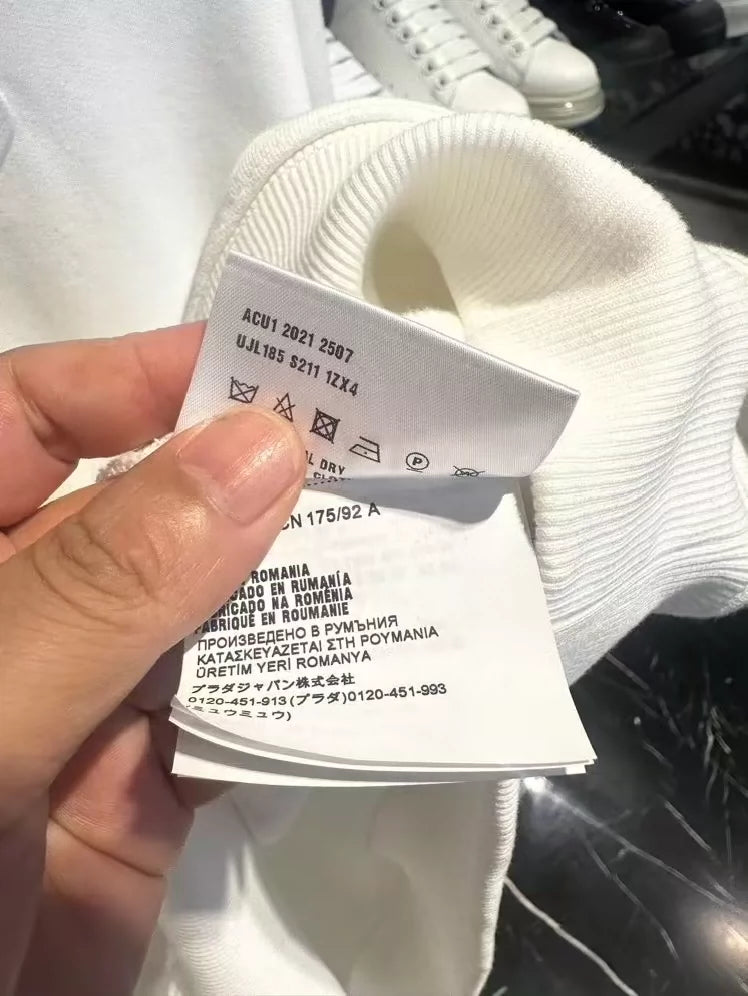 White PRADA Hoodie Sweatshirt for Men-zp