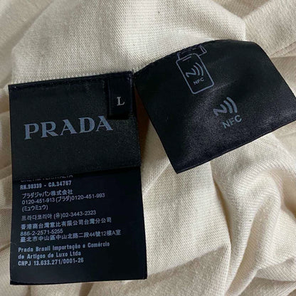 Prada Gold Triangle Logo Short Sleeve T-shirt