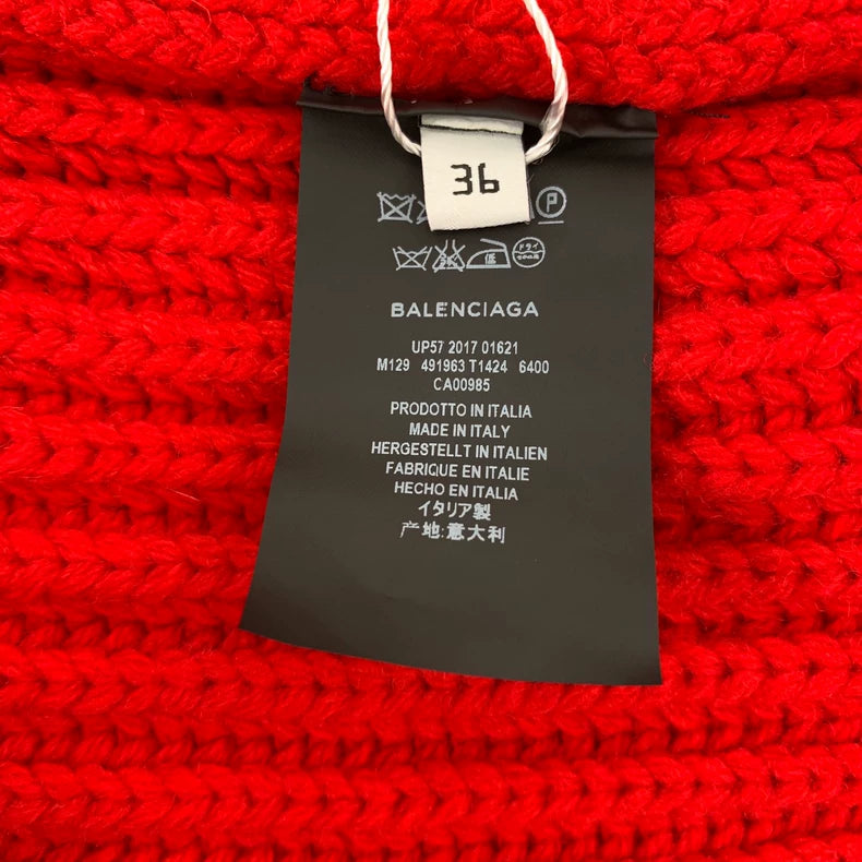 Red Turtleneck Wool Sweater by Balenciaga