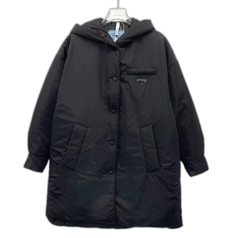Prada Black Hooded Down Jacket 22款