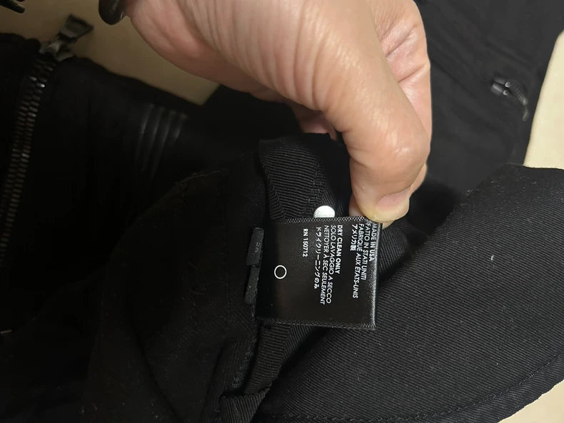 Classic Black Leather Distressed Jeans