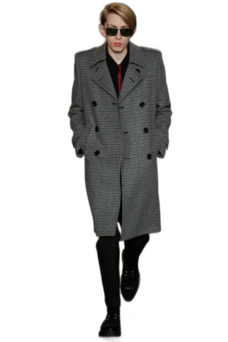 Saint Laurent Paris SLP Houndstooth Coat