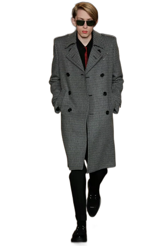 Saint Laurent Paris SLP Houndstooth Coat