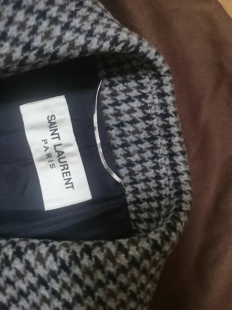 Saint Laurent Paris SLP Houndstooth Coat