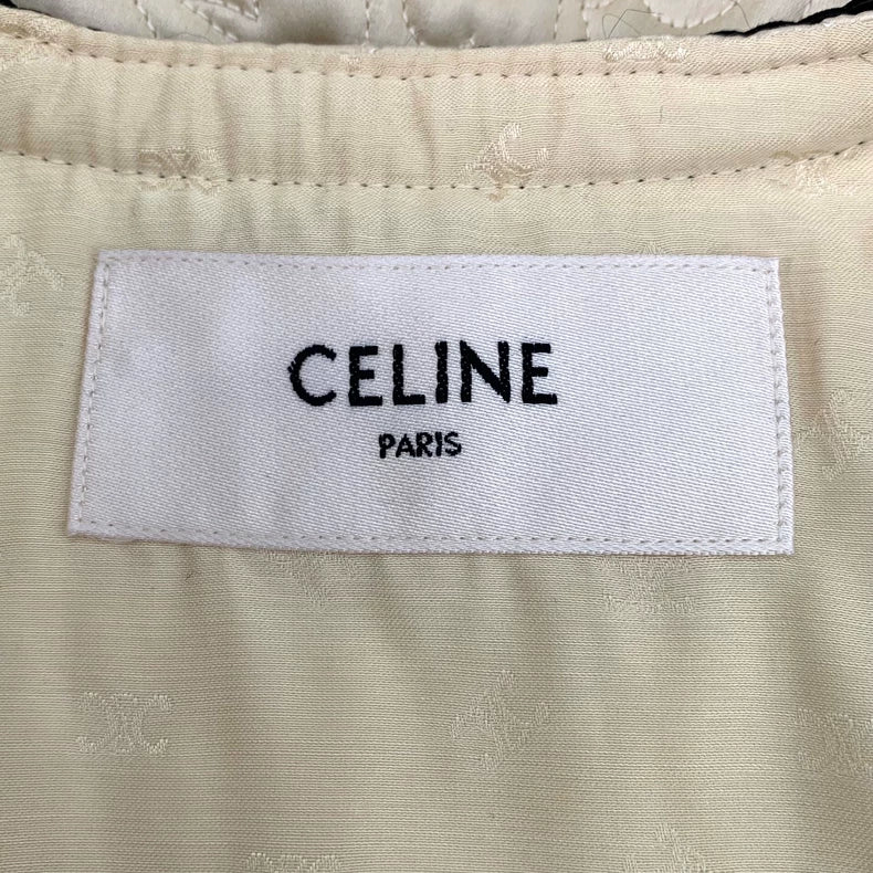 Celine Khaki Relief Silk Satin Jacket