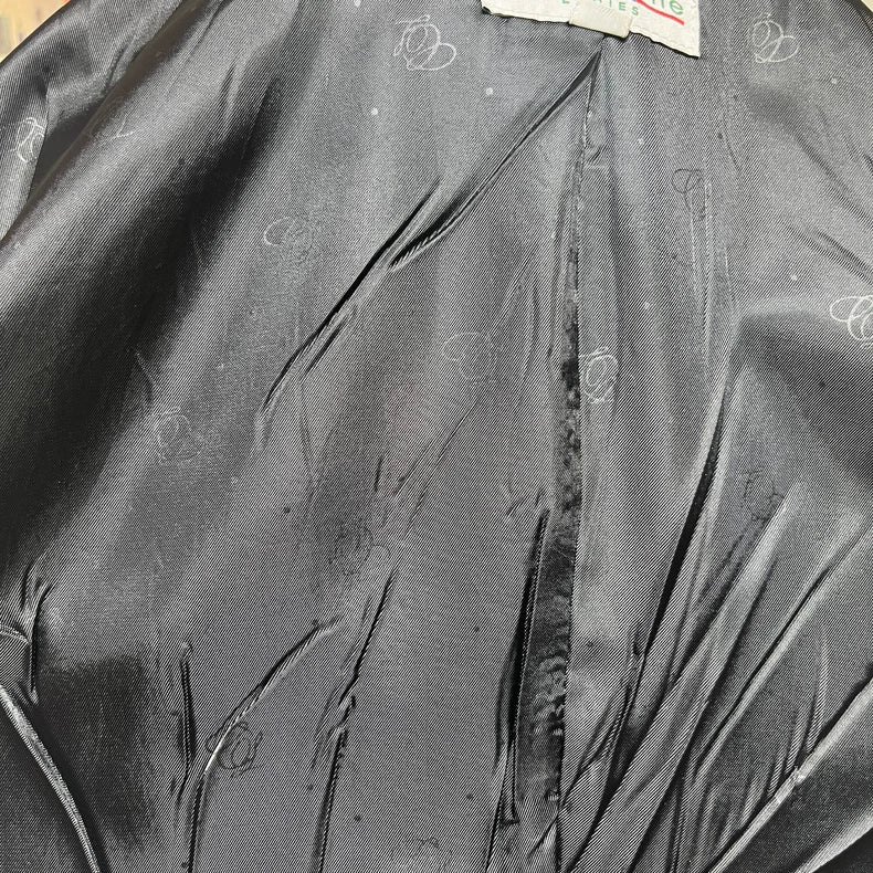 Vintage Long Black Wool Belted Coat