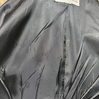 Vintage Long Black Wool Belted Coat