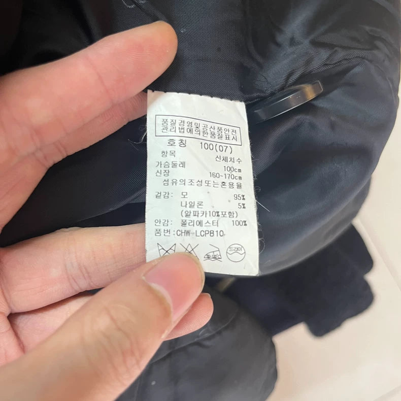 Vintage Long Black Wool Belted Coat