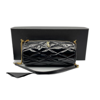 YSL Sade Black Patent Leather Shoulder Bag