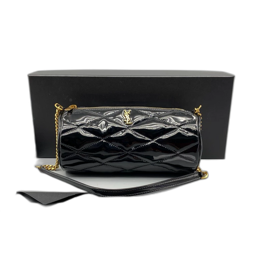 YSL Sade Black Patent Leather Shoulder Bag