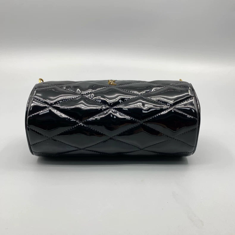 YSL Sade Black Patent Leather Shoulder Bag