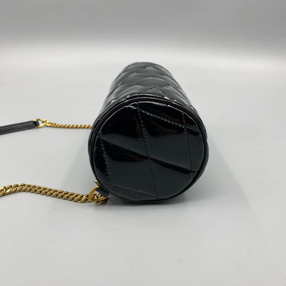 YSL Sade Black Patent Leather Shoulder Bag