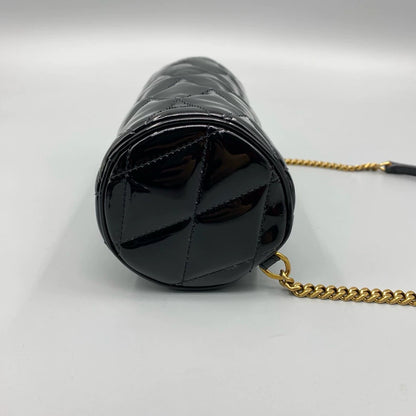 YSL Sade Black Patent Leather Shoulder Bag