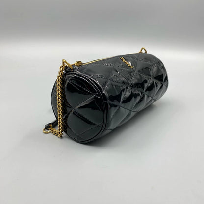 YSL Sade Black Patent Leather Shoulder Bag