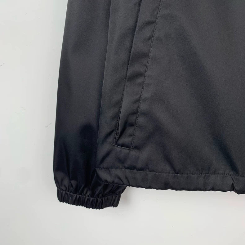 Black Floral Zip-Up Jacket by Prada