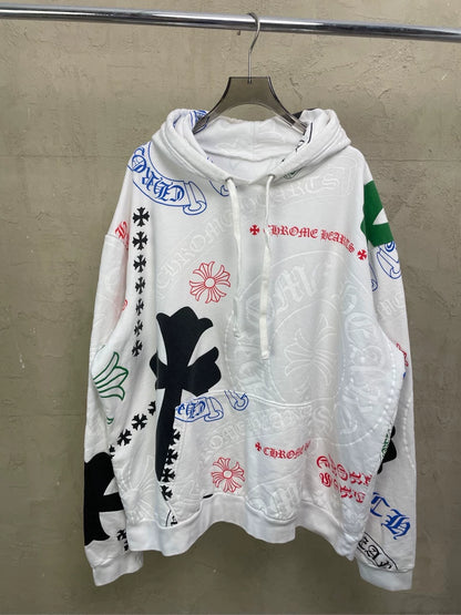 White Chrome Hearts Hooded Sweatshirt