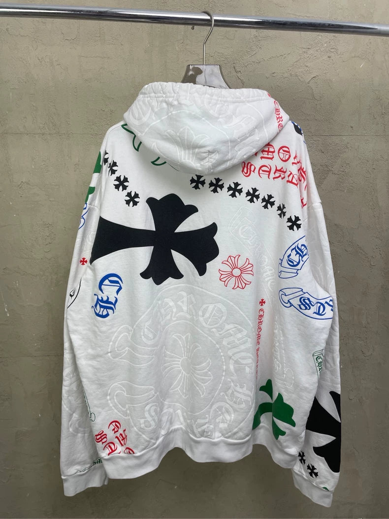 White Chrome Hearts Hooded Sweatshirt