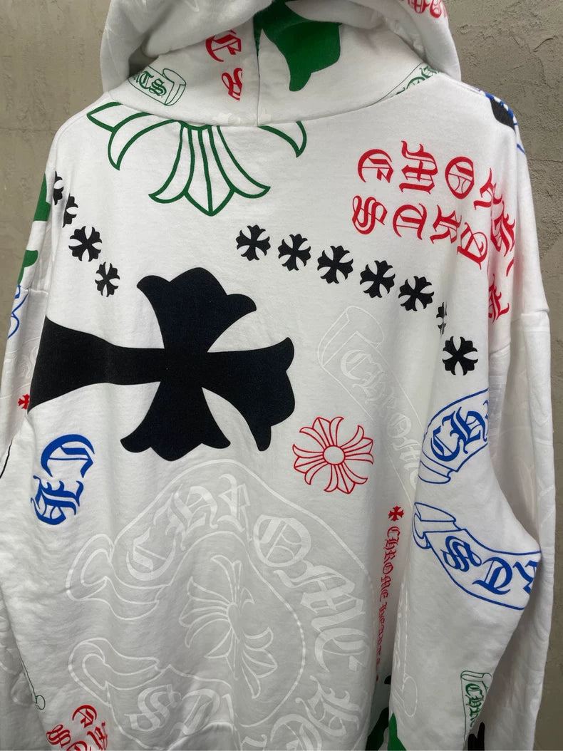 White Chrome Hearts Hooded Sweatshirt